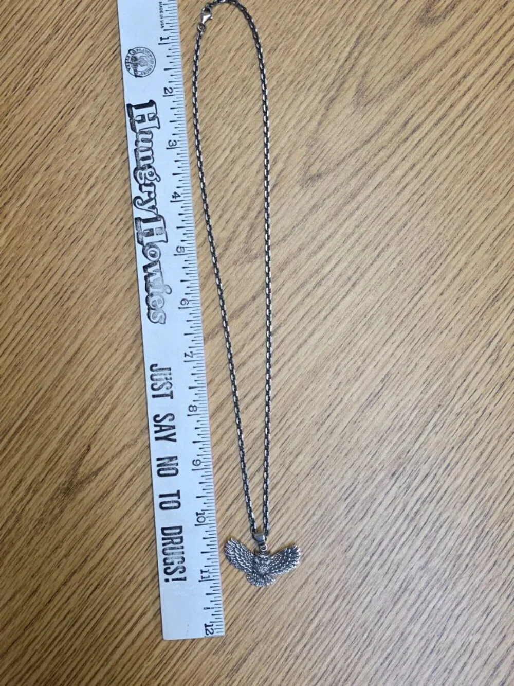 925 Sterling Silver Flying Owl Pendant 3mm 21” Chain Necklace